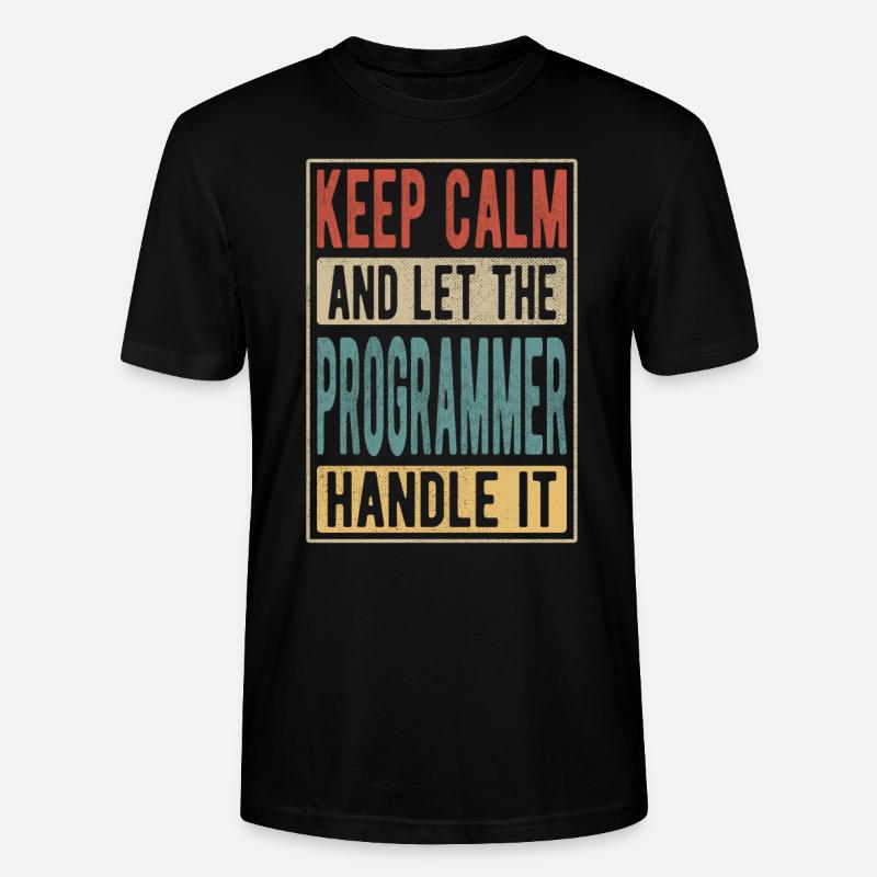 Programmer Retro Gift - Stanley/Stella CRAFTER Unisex Organic T-Shirt - black