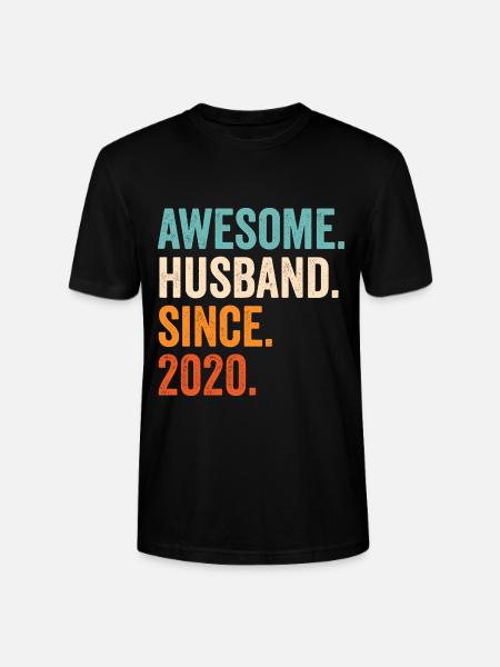 Awesome Husband Since 2020 - Stanley/Stella CRAFTER Unisex Organic T-Shirt - black