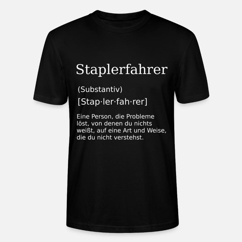 Staplerfahrer Gabelstapler Stapler - Stanley/Stella Unisex Bio-T-Shirt CRAFTER - Schwarz