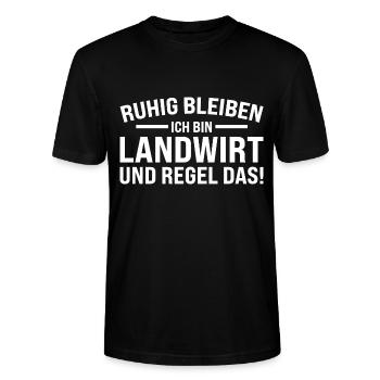 Landwirt Traktor Landwirte Geschenk - Stanley/Stella Unisex Bio-T-Shirt CRAFTER - Schwarz - Vorne - Alina (178cm) & Michal (187cm)