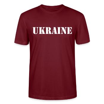 Ukraine - Stanley/Stella CRAFTER Unisex Organic T-Shirt - burgundy - Front - Alina (178cm) & Michal (187cm)