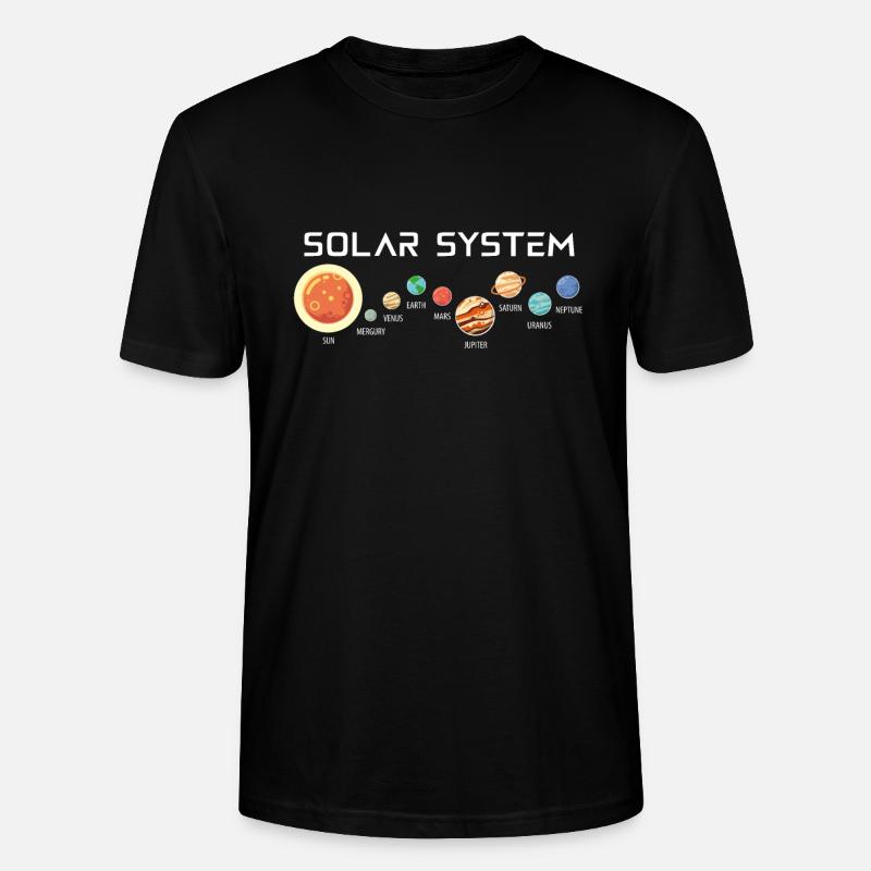 Système solaire avec ses planètes - T-shirt bio CRAFTER Stanley Stella Unisexe - noir