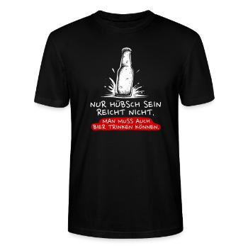 Nur hübsch sein reicht nicht. - Stanley/Stella Unisex Bio-T-Shirt CRAFTER - Schwarz - Vorne - Alina (178cm) & Michal (187cm)