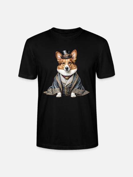 Corgi aristocrate - T-shirt bio CRAFTER Stanley Stella Unisexe - noir