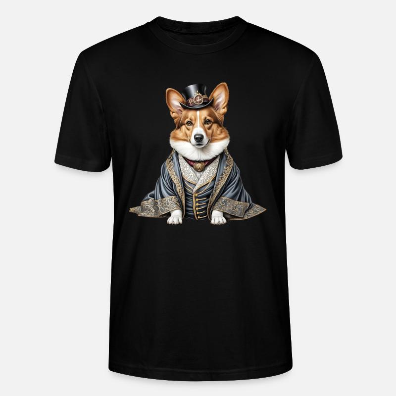 Aristocrat Corgi - Stanley/Stella CRAFTER Unisex Organic T-Shirt - black
