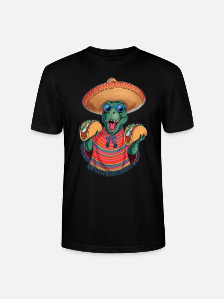 Taco Rex – Fiesta Time! - Stanley/Stella CRAFTER Unisex Organic T-Shirt - black