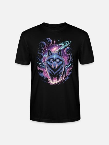 Mystic Wolf - Stanley/Stella CRAFTER Unisex Organic T-Shirt - black