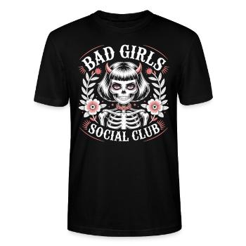Bad Girls Social Club - Stanley/Stella CRAFTER Unisex Organic T-Shirt - black - Front - Alina (178cm) & Michal (187cm)