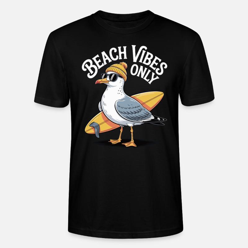 Beach Vibes Seagull - Stanley/Stella CRAFTER Unisex Organic T-Shirt - black