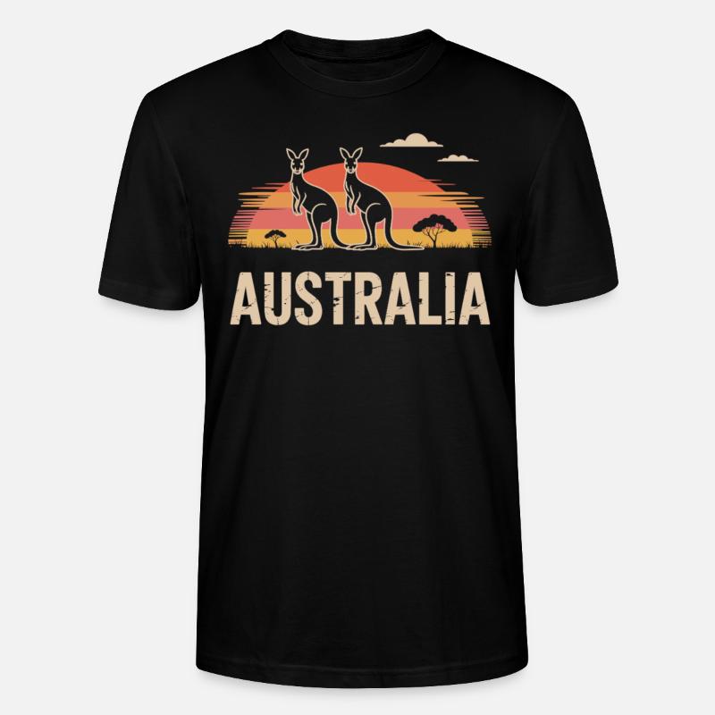 Australien Retro Look - Stanley/Stella Unisex Bio-T-Shirt CRAFTER - Schwarz