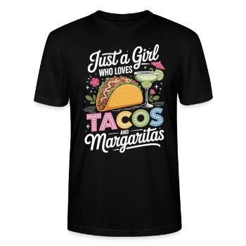 T-shirt tacos et margaritas - T-shirt bio CRAFTER Stanley Stella Unisexe - noir - Devant - Alina (178cm) & Michal (187cm)