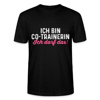 Co-Trainerin Sport Trainerin Geschenk - Stanley/Stella Unisex Bio-T-Shirt CRAFTER - Schwarz - Vorne - Alina (178cm) & Michal (187cm)