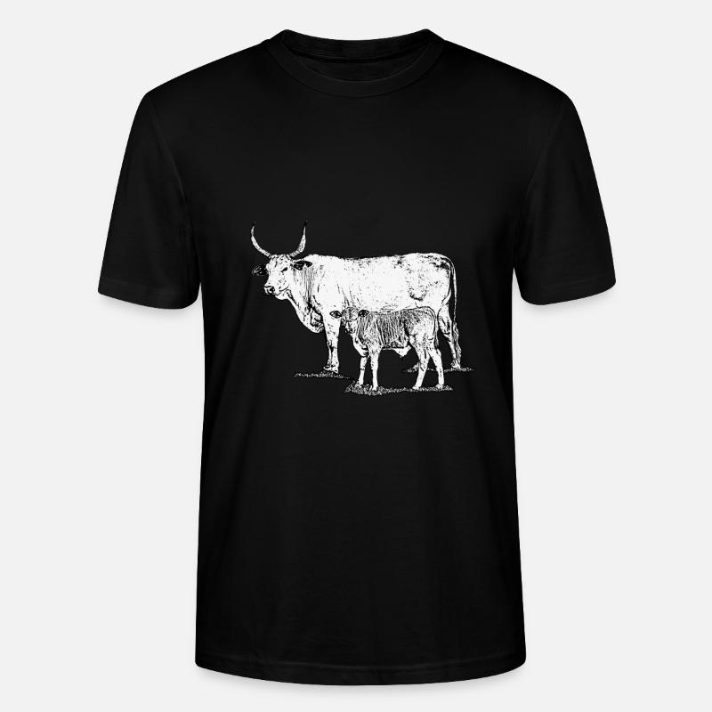 Kuh mit Kalb - Stanley/Stella Unisex Bio-T-Shirt CRAFTER - Schwarz