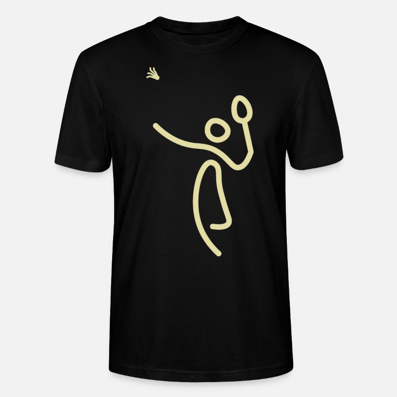 Badminton Strichmänchen - Stanley/Stella Unisex Bio-T-Shirt CRAFTER - Schwarz