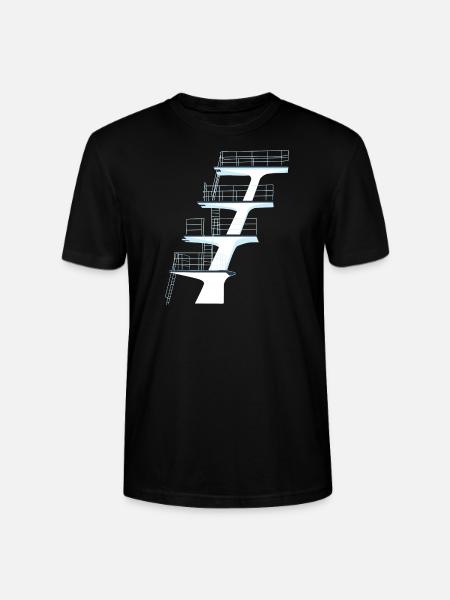 diving tower outdoor pool - Stanley/Stella CRAFTER Unisex Organic T-Shirt - black