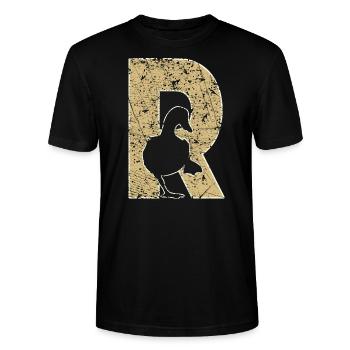 Rente Ente Pension Ruhestand - Stanley/Stella Unisex Bio-T-Shirt CRAFTER - Schwarz - Vorne - Alina (178cm) & Michal (187cm)