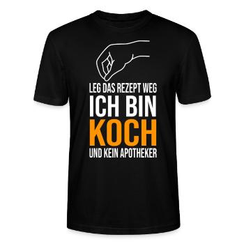 Leg das Rezept weg Ich bin Koch und kein Apotheker - Stanley/Stella Unisex Bio-T-Shirt CRAFTER - Schwarz - Vorne - Alina (178cm) & Michal (187cm)