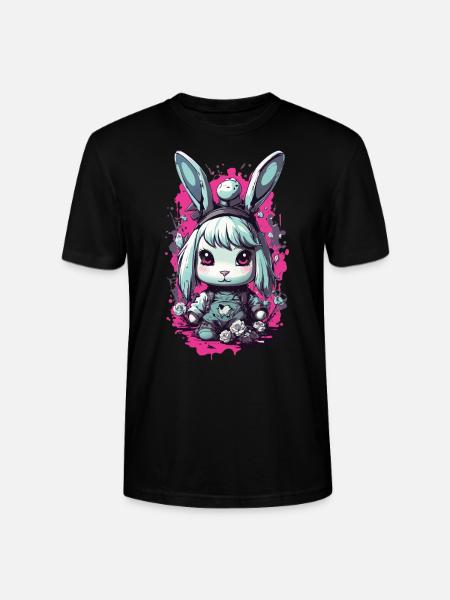 Goth Bunny Kawaii Pastel Gothic Design - Stanley/Stella CRAFTER Unisex Organic T-Shirt - black