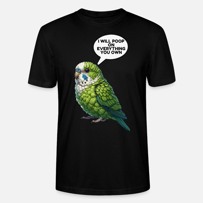Perroquet Oiseau Perroquet vert - T-shirt bio CRAFTER Stanley Stella Unisexe - noir