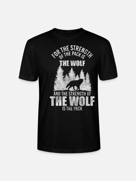 Wolves Pack Strength Nature - Stanley/Stella CRAFTER Unisex Organic T-Shirt - black