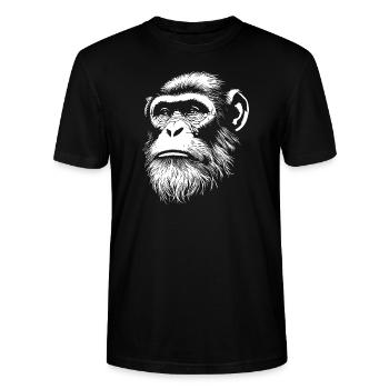 drôle de singe avec barbe - T-shirt bio CRAFTER Stanley Stella Unisexe - noir - Devant - Alina (178cm) & Michal (187cm)