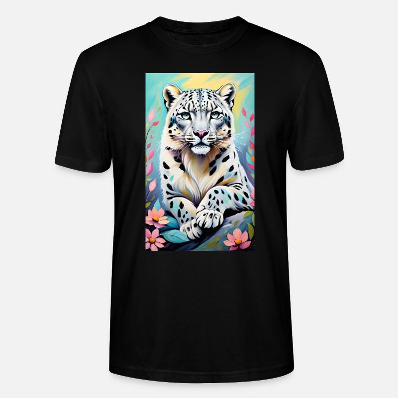 Schneeleopard | Leopard | Raubtier - Stanley/Stella Unisex Bio-T-Shirt CRAFTER - Schwarz