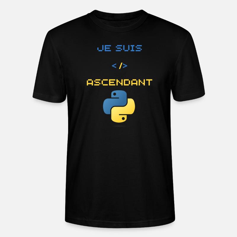 cadeau pour développeur python - T-shirt bio CRAFTER Stanley Stella Unisexe - noir