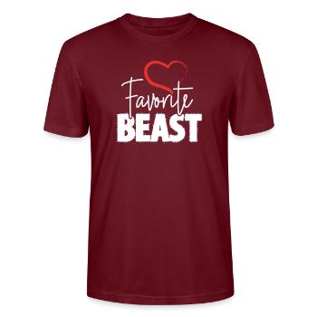 Favorite Beast - Stanley/Stella CRAFTER Unisex Organic T-Shirt - burgundy - Front - Alina (178cm) & Michal (187cm)