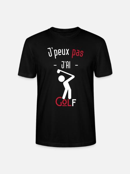 J'peux pas j'ai golf - T-shirt bio CRAFTER Stanley Stella Unisexe - noir