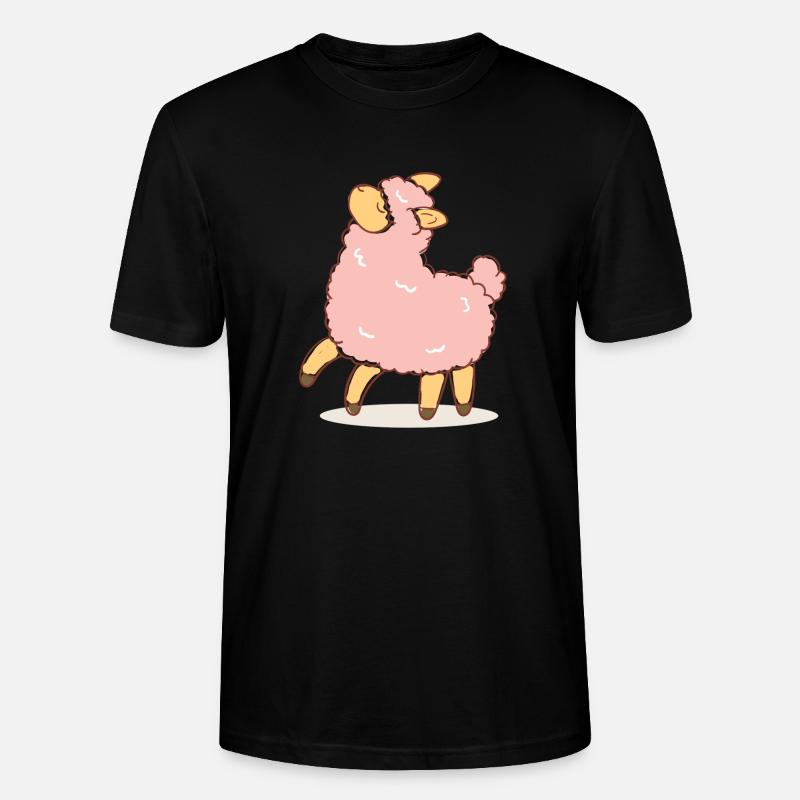 Rosa Schaf - Stanley/Stella Unisex Bio-T-Shirt CRAFTER - Schwarz