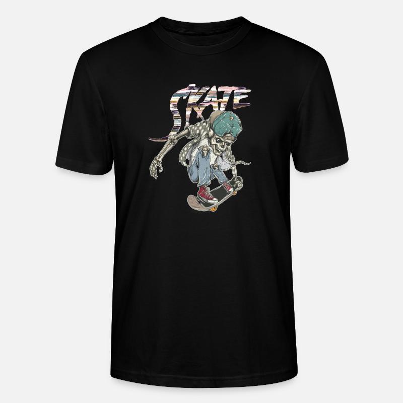 Skate Schädel - Stanley/Stella Unisex Bio-T-Shirt CRAFTER - Schwarz