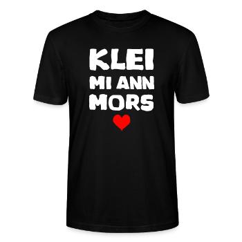 Norddeutsch Platt Spruch Geschenk klei mi - Stanley/Stella Unisex Bio-T-Shirt CRAFTER - Schwarz - Vorne - Alina (178cm) & Michal (187cm)