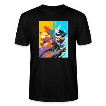 Ninja dash - Stanley/Stella CRAFTER Unisex Organic T-Shirt - black - Front - Alina (178cm) & Michal (187cm)