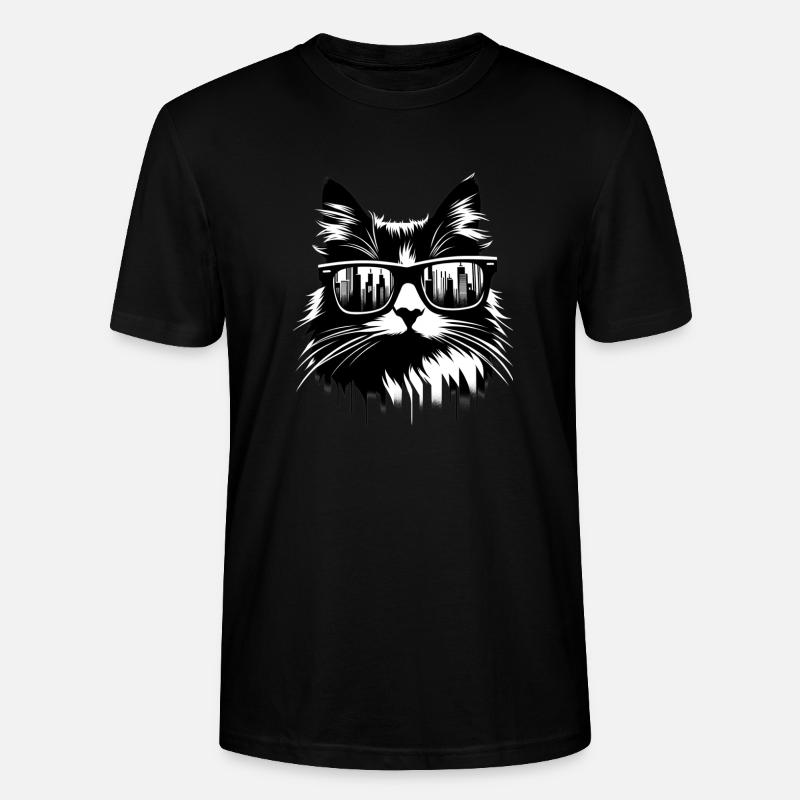 Lunettes de soleil Cat Cool - T-shirt bio CRAFTER Stanley Stella Unisexe - noir
