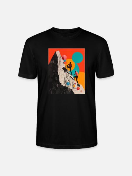Couple of Climbers collage - Stanley/Stella CRAFTER Unisex Organic T-Shirt - black