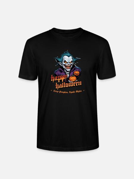 Halloween Vampire with Pumpkins - Stanley/Stella CRAFTER Unisex Organic T-Shirt - black
