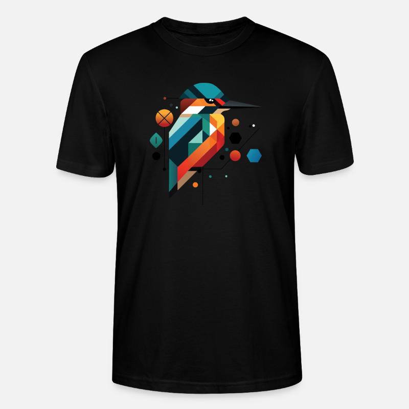 Geometrischer Eisvogel - Kunstvolles - Stanley/Stella Unisex Bio-T-Shirt CRAFTER - Schwarz