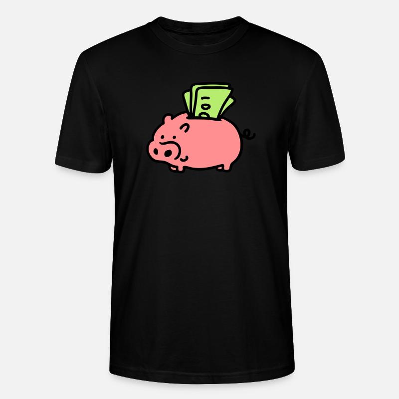 Sparschwein - Scheine 3 - Stanley/Stella Unisex Bio-T-Shirt CRAFTER - Schwarz