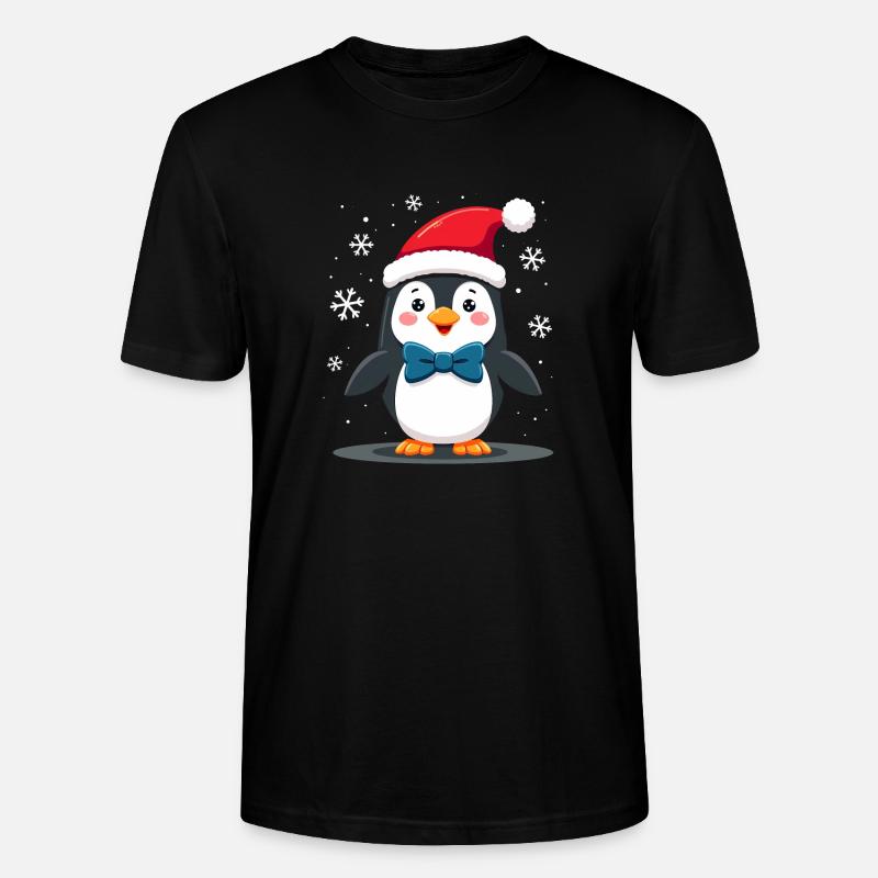 Pinguin Weihnachtshemd - Stanley/Stella Unisex Bio-T-Shirt CRAFTER - Schwarz