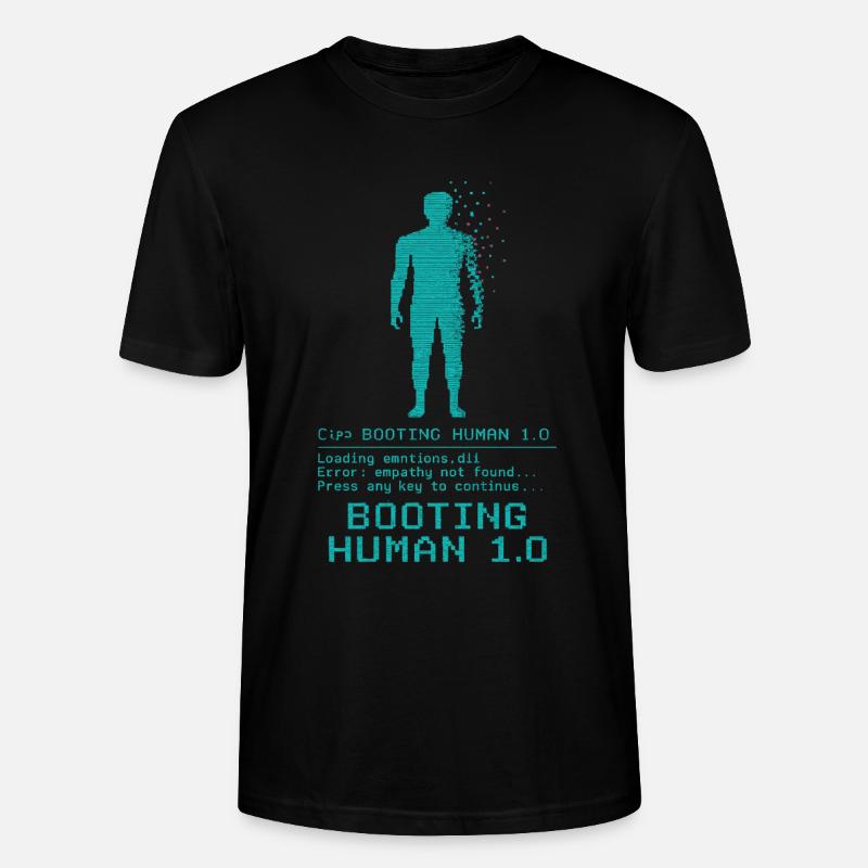 Booting Human 1.0 Empathy Error - Stanley/Stella CRAFTER Unisex Organic T-Shirt - black