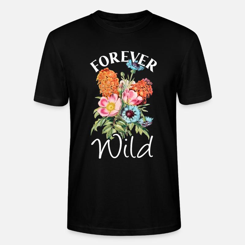 Forever Wild Blumenstrauß - Stanley/Stella Unisex Bio-T-Shirt CRAFTER - Schwarz