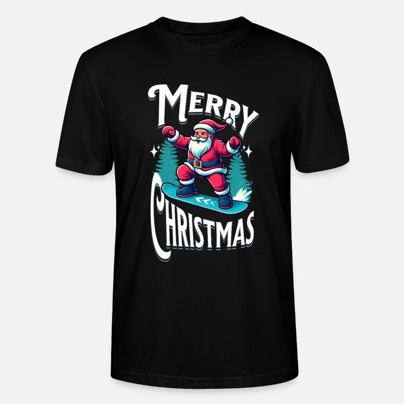 Le Père Noël du snowboard - T-shirt bio CRAFTER Stanley Stella Unisexe - noir