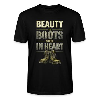 Femmes soldats Femmes soldats - T-shirt bio CRAFTER Stanley Stella Unisexe - noir - Devant - Alina (178cm) & Michal (187cm)