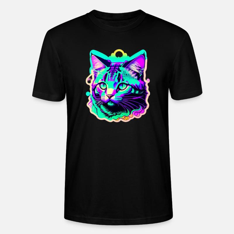 bunte Katze - Stanley/Stella Unisex Bio-T-Shirt CRAFTER - Schwarz