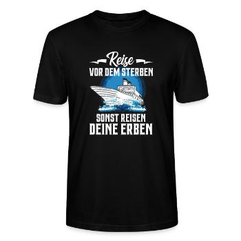 Kreuzfahrt Reisen Erben Schiff Urlaub Geschenk - Stanley/Stella Unisex Bio-T-Shirt CRAFTER - Schwarz - Vorne - Alina (178cm) & Michal (187cm)