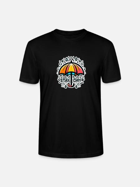 Stay Dry - Umbrella Illustration - Stanley/Stella CRAFTER Unisex Organic T-Shirt - black