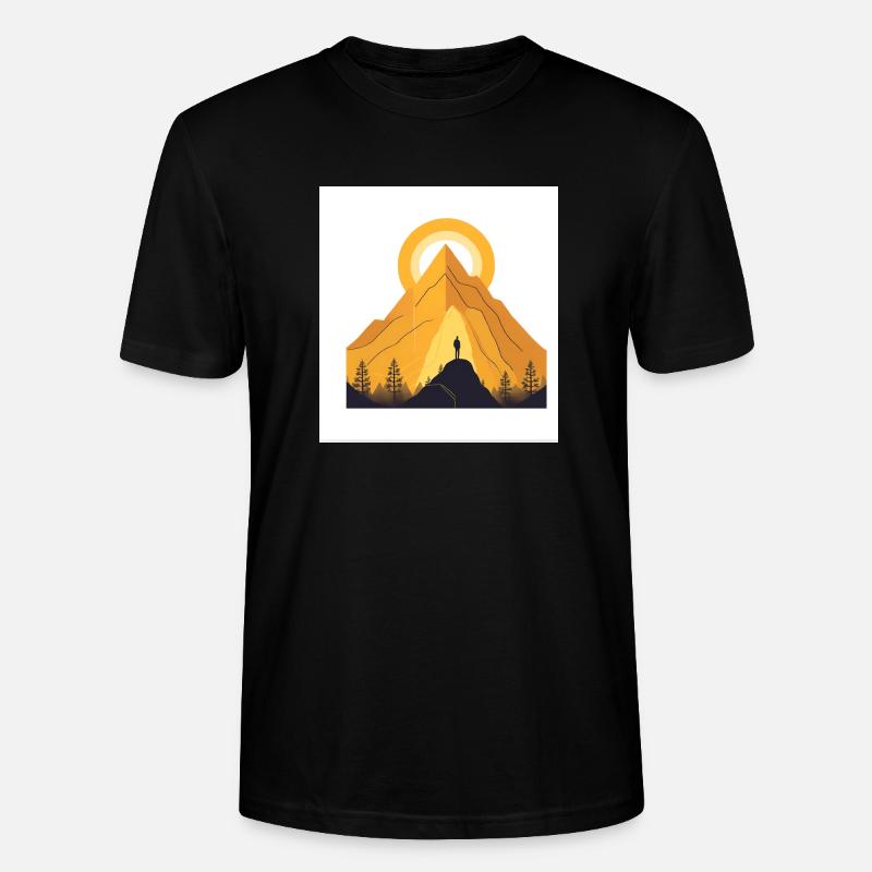 Berge / Sonne / Wald - Stanley/Stella Unisex Bio-T-Shirt CRAFTER - Schwarz