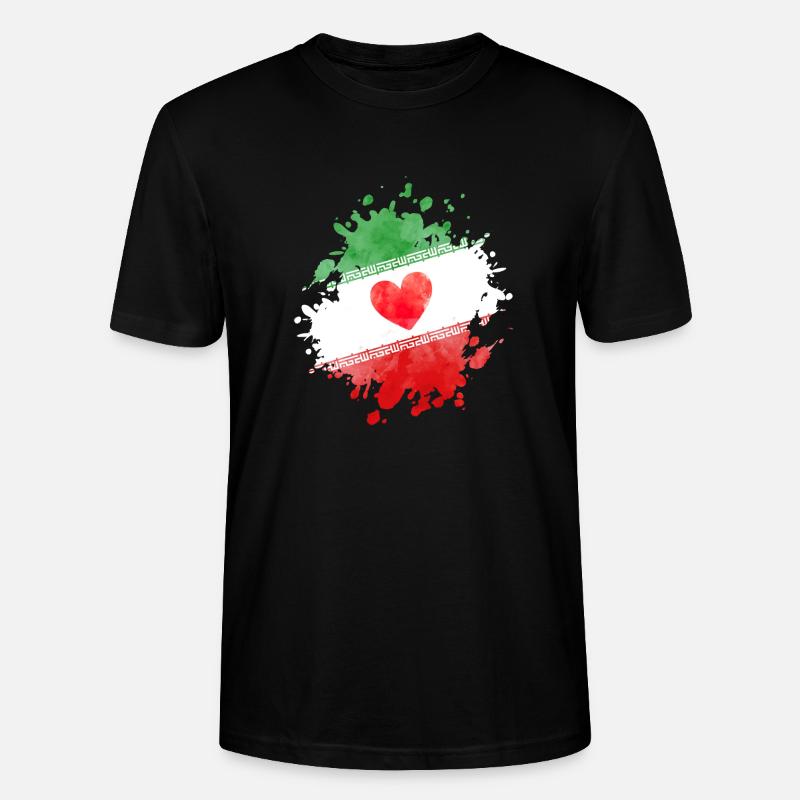 drapeau iranien - T-shirt bio CRAFTER Stanley Stella Unisexe - noir