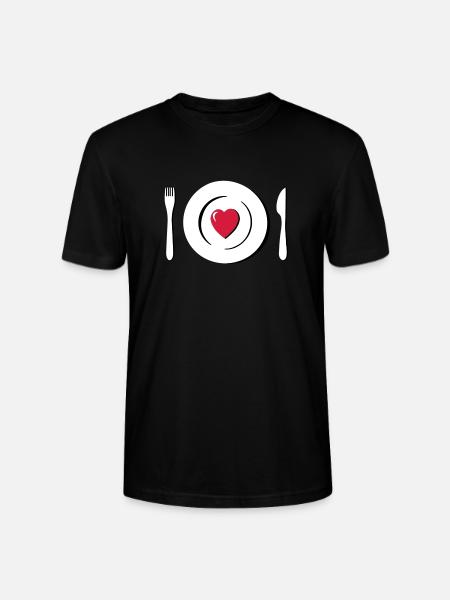 heart love eating g1 - Stanley/Stella CRAFTER Unisex Organic T-Shirt - black