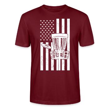 Disc Golf - Stanley/Stella CRAFTER Unisex Organic T-Shirt - burgundy - Front - Alina (178cm) & Michal (187cm)